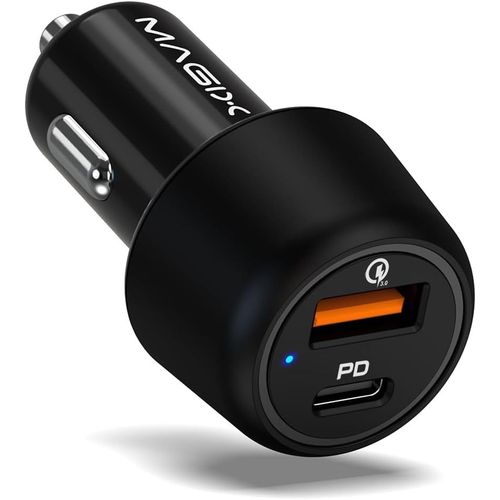 Eryi-Chargeur Voiture 38w Port Usb-A Qc 3.0 (18w) + Usb-C Pd 3.0 (20w), Charge Simultane Quick Charge 3.0 (Noir)[3203]