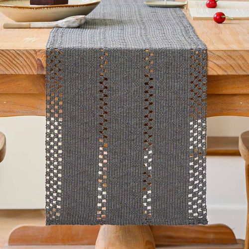 Eryi-Chemin De Table Gris Boho Centre De Table Ferme Moderne Petite Decoration Table Nappe Macram Coton Lin Campagnard Chemin De Table Cuisine Vacances Mariage Fte Anniversaire Dcor 30x180 Cm