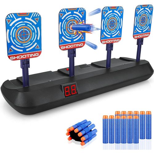 ERYI-Cible Nerf lectronique, Cadeau Ado Garon 3 4 5 6 7 8 9 10 Ans Jeu Cible Tir Sportif Cible Automatique Avec Effet Sonore 20 Flchettes Pour Pistolet Nerf Jouet Enfant Cadeaux Anniversaire Nol