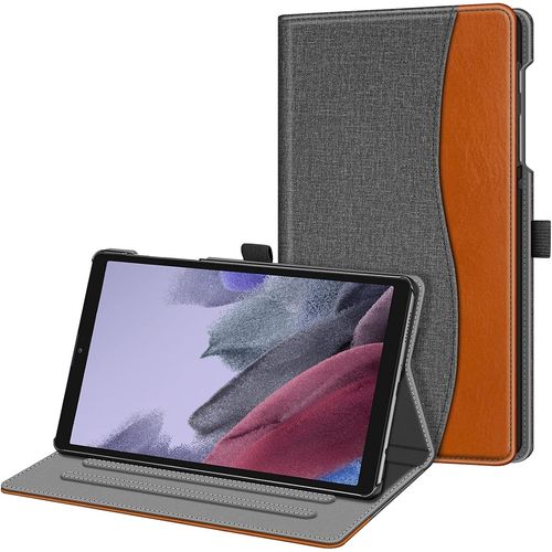 Eryi-Coque Compatible Avec Samsung Galaxy Tab A7 Lite 8,7 Pouces 2021, Housse Angles Multiples Etui Avec Poche De Document, Protection Pour Tab A7 Lite Sm-T225/T220/T227, Gris/Marron
