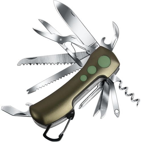 Eryi-Couteau Suisse Multifonction 15 En 1 - Couteau Pliant Avec Tournevis, Ciseaux, Tire-Bouchon, Scie