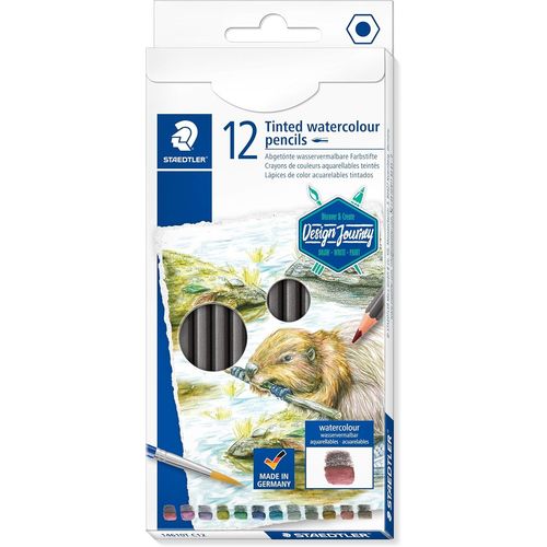 Eryi-Crayons De Couleur Aquarellables Teints De Haute Qualit Pour Artistes, Utilisables  Sec Ou  L'eau, Mine Douce Et Tendre De 3 Mm, tui Carton Avec 12 Couleurs Diffrentes, 14610t C12