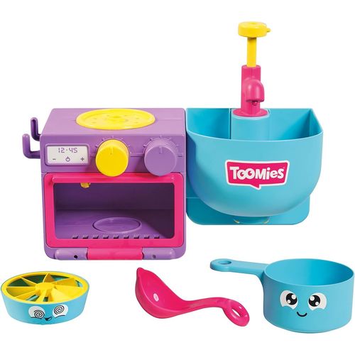 ERYI-Cuisine Bain Pour Bb Et Tout-Petits, Jouet  Bulles, Ensemble 2 En 1, Jeu D'Eau Pour Enfants, Adapt Aux Garons Et Filles De 18 Mois  4 Ans, E73264, Multicolore, 21 X 28 X 15 Cm