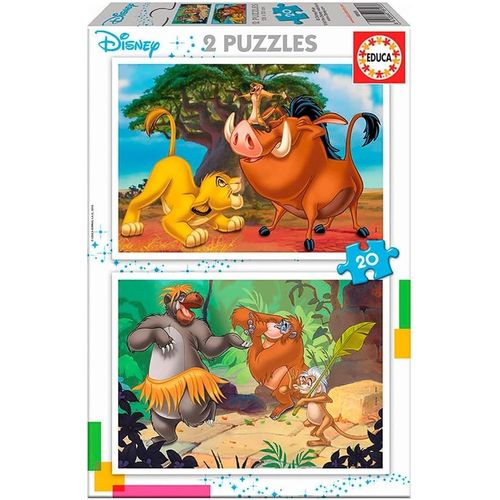 ERYI-- Disney Animals. Comprend 2 Puzzles En Carton Recycl De 20 Chacun - Deux Fois Plus De Plaisir !. Recommand  Partir De 3 Ans (18103)