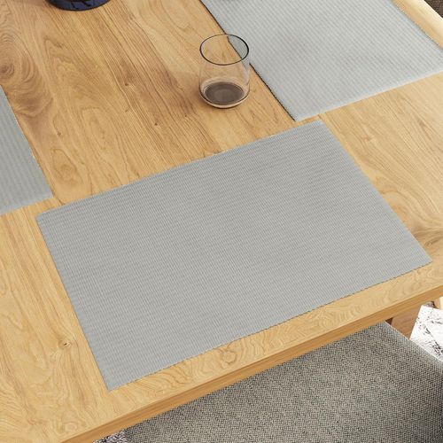 Eryi-Ensemble De Sets De Table Pour Salle  Manger Lot De 6 | Couleur Gris Clair | Set De Table En Coton  Ctes Fines | Taille 48x32 Cm | Lavable En Machine