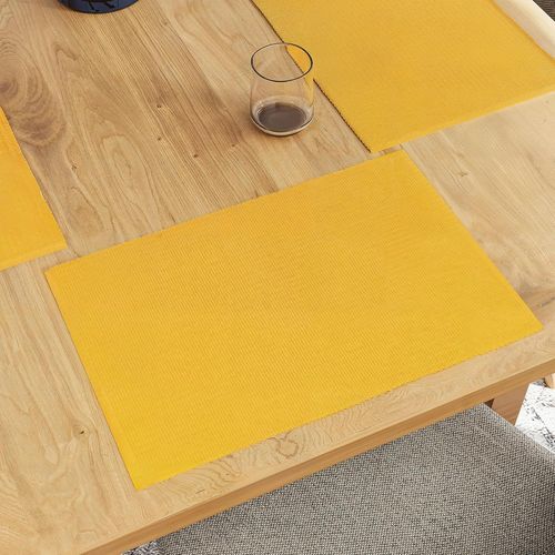 Eryi-Ensemble De Sets De Table Pour Salle  Manger Lot De 6 | Couleur Yellow | Set De Table En Coton  Ctes Fines | Taille 48x32 Cm | Lavable En Machine