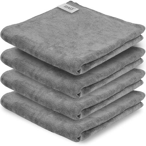 Eryi-Essuie Main Eponge 50x50cm Avec ?illet D'attache Doux Pour La Peau - Lot De Serviette Microfibre Avec Accroche, Torchon Nettoyage Toute Surface Ultra Absorbant A Suspendre En Cuisine, Salle De B