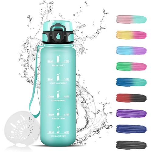 Eryi-Gourde, Gourde 500ml, Gourde Motivation, Gourde Sport Avec Filtre, Facile  Nettoyer, Gourde Enfant Avec Slogan De Motivation, Gourde Gradue Pour 1 Journee, Bouteille D'eau Pour Running, Campin