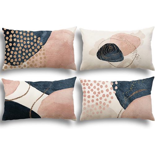 Eryi-Housse De Coussin 30x50 Lot De 4 Housse Coussin En Lin Coussin De Canap Moderne Boho Coussin Canape Motif Abstrait Coussin Canape Chambre Canap Extrieur Housse Oreiller 30 X 50 A091