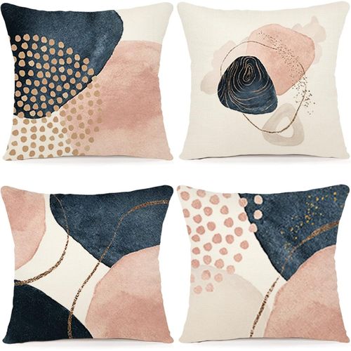 Eryi-Housse De Coussin 40 X 40 Lot De 4 Housse Coussin En Lin Coussin De Canap Moderne Boho Coussin Canape Motif Abstrait Coussin Canape Chambre Canap Extrieur Housse Oreiller 40 X 40 A091