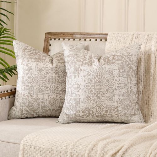 Eryi-Housse De Coussin Boheme 50x50 Vert Sapin Boho Housse Coussin Lot De 2 Ethnique Decoratif Canape Rtro Dcoratifs Pour Lit Chambre Chaise Extrieur Jardin Art Dco Automne