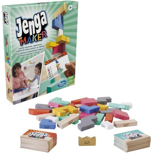 Eryi-Jenga Maker, Tour D'empilage Avec Blocs En Bois Massif Vritable, Jeu Pour Enfants,  Partir De 8 Ans, Pour 2  6 Joueurs - Version Espagnole