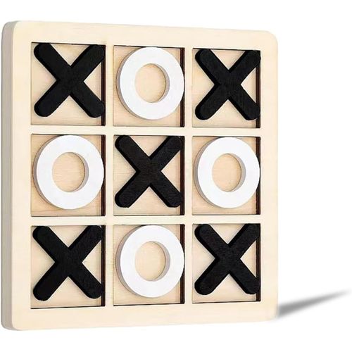 Eryi-Jeu De Morpion En Bois Jeu De Socit Xo Jeu D'checs Lger Fabriqu  La Main Jeu De Dames De Voyage Jeux De Socit Familiaux Double Bataille En Bois Jeu Interactif Parent-Enfant