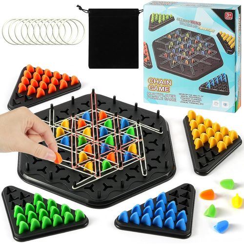 Eryi-Jeu De Triangle En Chane, Petit Jeu D'checs Gomtrique, Eu De Socit De Strategie Peg Socit Interactif Chain Triangle Pour 2  4 Joueurs