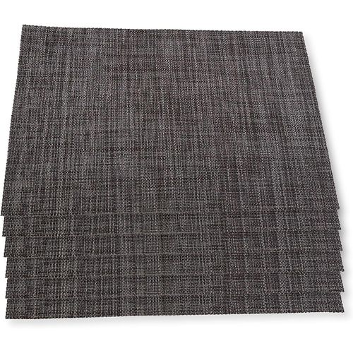Eryi-Liso - Ensemble De Trois Sets De Table - Fabriqu En 70% Pvc Et 30% Polyester - Nappes Marron Fonc - Rsistant Et Facile  Laver Et  Ranger.