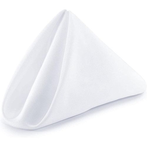 Eryi-Lot De 10 Serviettes De Table En Coton Et Polyester Blanc Pour La Maison, Serviettes De Table De 20 Pouces Avec Bords Ourls Pour Dner, Mariage, Banquet, Fte, vnements, Lgres