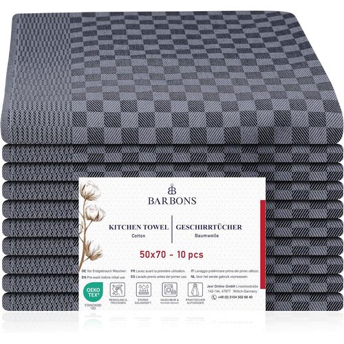 Eryi-Lot De 10 Torchon De Cuisine Professionnel - 50x70 Cm 100% Coton Torchons  Vaisselle Super Absorbants - Certifi Oeko-Tex - Linge  Vaisselle Professionnel (Lot De 10 - Noir Antracite)