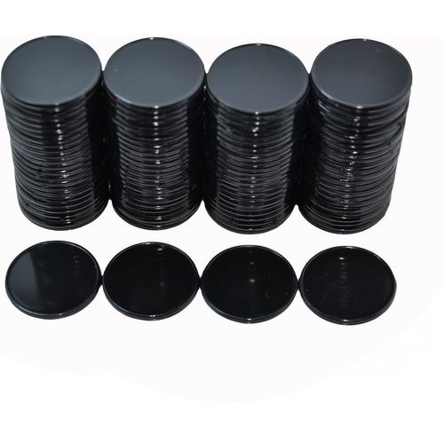 Eryi-Lot De 100 Jetons De Poker Opaques En Plastique 25 Mm (Noir)