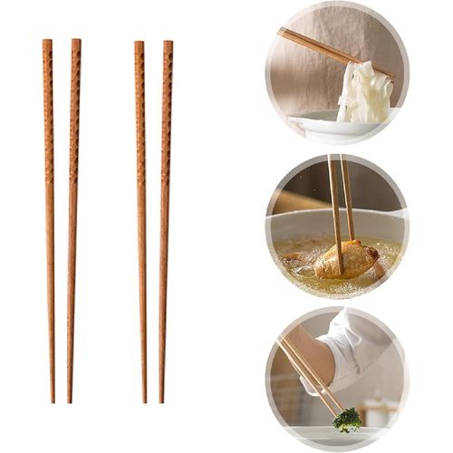 Eryi-Lot De 2 Paires De Baguettes De Cuisine En Bois Extra Longues Rutilisables Pour Frire Dans Une Casserole Chaude (Taille : 33 Cm)