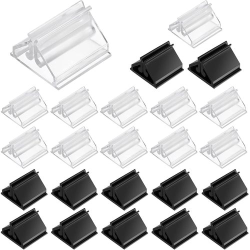 Eryi-Lot De 24 Supports De Cartes De Jeu En Plastique Transparent Pour Jeux De Socit (12 Noirs, 12 Transparents)