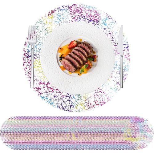 Eryi-Lot De 50 Sets De Table Jetables Colors Mtalliques De 33 Cm, Napperons De Table Ronds Ultra Fins Et Jetables Pour Dcoration De Maison, Table  Manger, Mariage, Fte D'anniversaire
