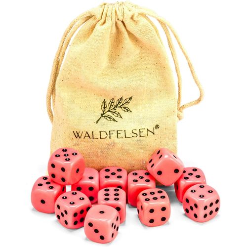 Eryi- Lot De 6, 12, 20, 30 Ou 50 Ds De Haute Qualit De La Marque  Taille Standard 16 Mm Cube Acrylique Bouton Cube De Jeu Dice 6 Cts Accessoires De Jeu Avec Sac En Tissu (Rose, 12