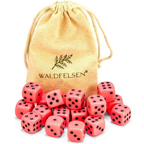 Eryi- Lot De 6, 12, 20, 30 Ou 50 Ds De Haute Qualit De La Marque  Taille Standard 16 Mm Cube Acrylique Bouton Cube De Jeu Dice 6 Cts Accessoires De Jeu Avec Sac En Tissu (Rose, 20