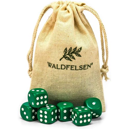 Eryi-Lot De 6, 12, 20, 30 Ou 50 Ds De Haute Qualit De Taille Standard De 16 Mm En Acrylique - Ds De Jeu Dice  6 Cts - Accessoires De Jeu  Six Cts Avec Sac En Tissu (Vert, 6 Pices)