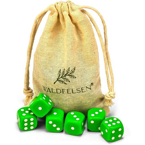 Eryi-Lot De 6, 12, 20, 30 Ou 50 Ds De Haute Qualit - Taille Standard - 16 Mm - En Acrylique - Ds De Jeu Dice  6 Cts - Accessoires De Jeu  Six Cts - Avec Sac En Tissu (Vert Herbe, 6