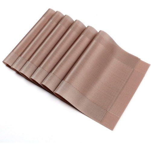 Eryi-Lot De 6 Sets De Table Pvc Antidrapant Lavable Rsiste  La Chaleur Rectangulaire Vinyle Set De Table Pour Restaurant, Table  Manger En Cuisine Ou Salle  Manger, 45 X 30 Cm(Champagne)