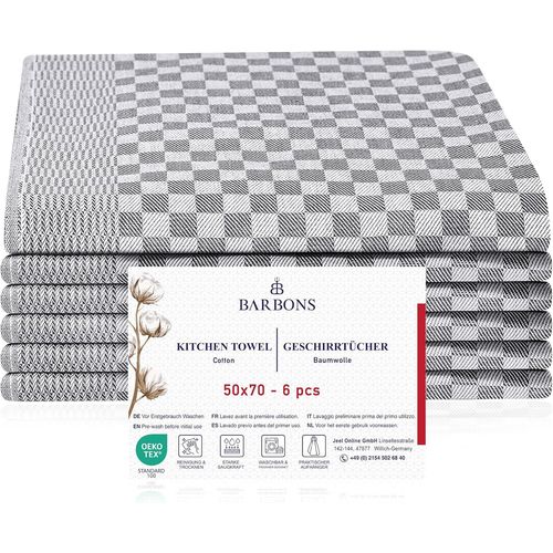 Eryi-Lot De 6 Torchon De Cuisine Professionnel - 50x70 Cm 100% Coton Torchons  Vaisselle Super Absorbants - Certifi Oeko-Tex - Linge  Vaisselle Professionnel (Lot De 6 - Gris)