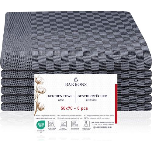Eryi-Lot De 6 Torchon De Cuisine Professionnel - 50x70 Cm 100% Coton Torchons  Vaisselle Super Absorbants - Certifi Oeko-Tex - Linge  Vaisselle Professionnel (Lot De 6 - Noir Antracite)