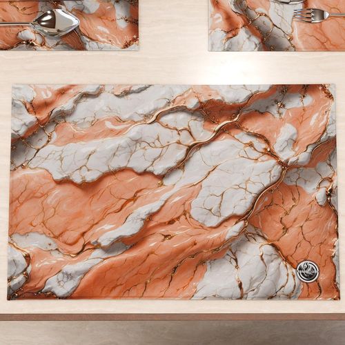Eryi-Marblelized Lot De 2 Sets De Table Amricains Lavables En Tissu Effet Marbre Poudr (30 X 45 Cm) - lgant, Idal Pour Le Petit-Djeuner, Le Djeuner Et Le Dner, Ide Cadeau, 100% Fabrique En