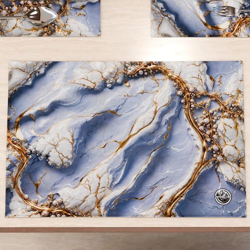 Eryi-Marblelized Lot De 6 Sets De Table Amricains Lavables En Tissu Effet Marbre Lilas (30 X 45 Cm) - lgant, Idal Pour Le Petit-Djeuner, Le Djeuner Et Le Dner, Ide Cadeau, 100% Fabriqu En It