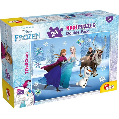 ERYI-, Maxi Puzzle Pour Enfants  Partir De 3 Ans, 24 Pices, 2 En 1 Double Face Recto / Verso Avec Le Dos  Colorier - Disney La Reine Des Neiges 74075