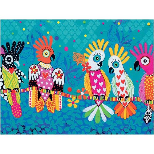 Eryi-Maxwell & Williams - Serviette De Table 100% Coton, Imprims Cacatos Colors, Collection Love Hearts By Donna Sharam, 50 X 70 Cm - Multicolores