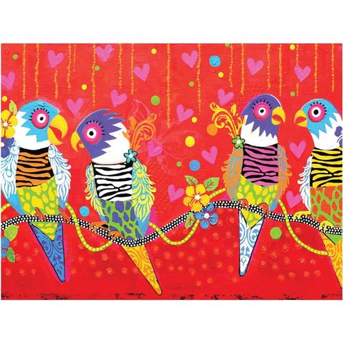 Eryi-Maxwell & Williams - Serviette De Table 100% Coton, Imprims D'oiseaux Tigrs, Collection Love Hearts By Donna Sharam, 50 X 70 Cm - Multicolores