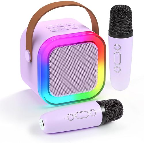 ERYI-Micro Karaoke Enfants Avec Micro Sans Fil, Cadeau Fille 4-12 Ans Anniversaire Jouet Fille 3-12 Ans Micro Enfant Cadeau Ado Fille Micro Sans Fil Karaoke Jouet Garcon 4-12 Ans Musique Enfant