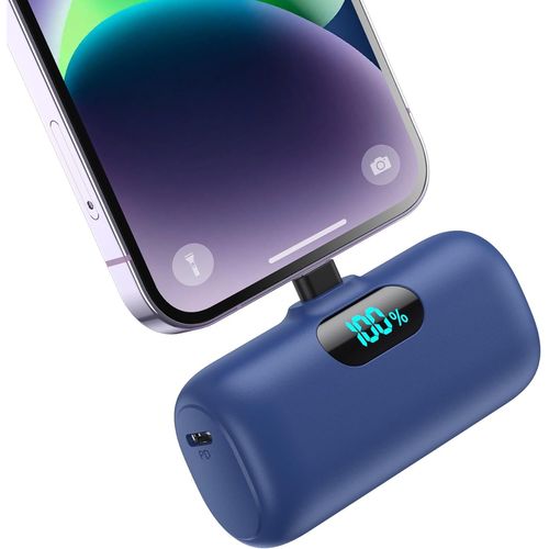 Eryi-Mini Batterie Externe Pour Iphone 5000mah, Mise  Niveau 15w Pd 3.0a Charge Rapide, Compact Et Lger Power Bank cran Lcd Chargeur Portable Compatible Avec Iphone 14/14 Pro Max/13/12/11/X/8/7/6