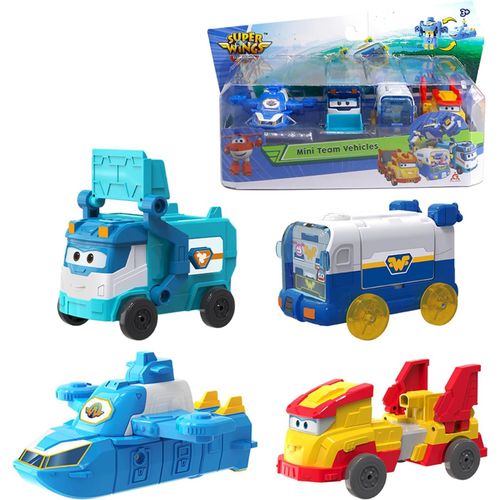 ERYI-Mini Team Transforming Vehicles, Incluant World Aircraft Robot, Marc Cleaning Vehicle, Golden Wheels Vehicle, Super Pets Base, Transformer Toy Pour Garons Et Filles  Partir De 3 Ans