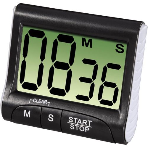 Eryi-Minuteur De Cuisine Numrique (Grand Ecrand Lcd Avec Grands Chiffres, Timer Magntique Avec Minuterie Chronomtre Et Programmateur, Fixation Via Aimant Pince Ou Support, Pile Fournie) Noir