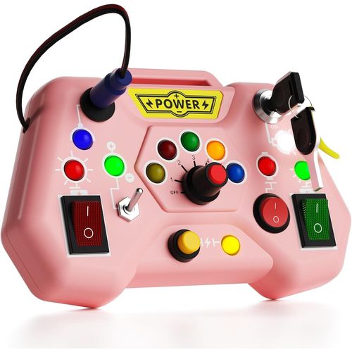 ERYI-Montessori Jouet Bebe 1 An Led Busy Board, Jeux Enfants De Motricit Avec 8 Interrupteurs Led, D'veil Sensoriel Cadeau Pour Bb12 18 Mois 2 3 Ans Garons Filles