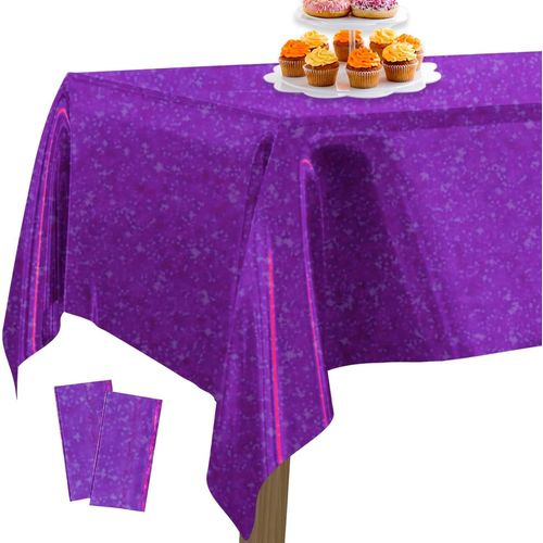 Eryi-Nappe En Aluminium Violet, 2 Pices Nappe Irise  Pois, 137 X 274 Cm/ 54 X 108 Pouces Nappe Rectangulaire Lavable Pour Table De 6  8 Pieds, Nappe Pour Anniversaire, Mariage
