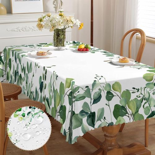 Eryi-Nappe Rectangulaire Anti Tache, Nappe De Table Enduite Nappe Fleurie 150x220, Nappe Exterieur Impermable En Polyester Protection De Table Pour Salle  Mangerr Jardin Cuisine Pique-Nique