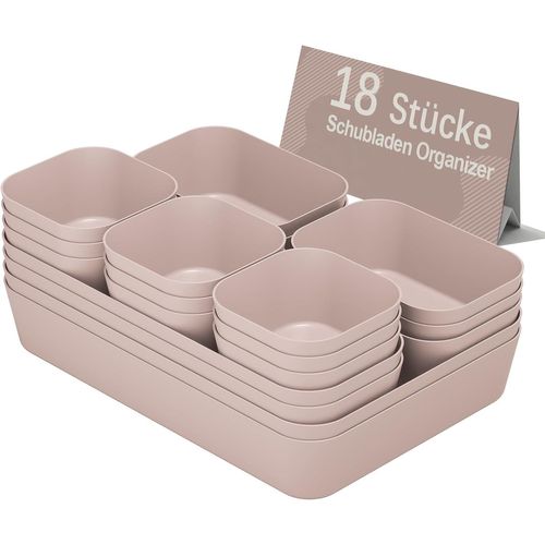 Eryi-Organisateur Tiroir, Antidrapant, 18 Pices De 4 Tailles, Rangement Coiffeuse, Rangement Tiroir, Pour Le Maquillage, Le Bureau, La Salle De Bain Et La Cuisine.