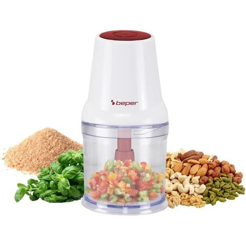 Eryi-P102rob010 Robot De Cuisine  Deux Lames, 400w, Rcipient En Plastique De 500 Ml, Lames En Acier Inoxydable Pour Un Hachage Homogne, Systme De Scurit Et Pieds Antidrapants, Alimentation Par