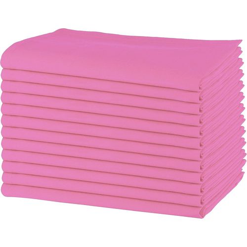 Eryi-- Paquet De 12 - Serviettes De Table Surdimensionnes 100% Coton 45 Cm X 45 Cm (18 Po X 18 Po), Rose - Tissu pais Pour Une Utilisation Quotidienne Avec Coins Arrondis