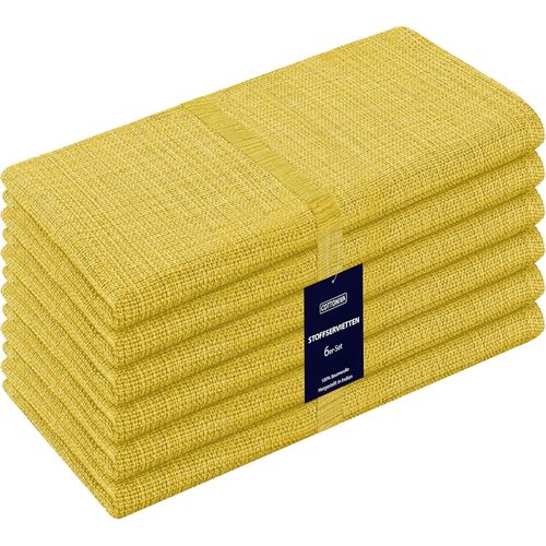 Eryi-Paquet De 12 - Serviettes De Table Surdimensionnes 100% Coton 50 X 50 Cm Jaune - Serviettes De Table Tissu Doux Et Confortable - Serviettes Rutilisables Lavable En Machine
