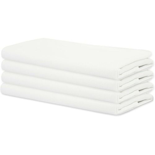 Eryi-- Paquet De 4 - Serviettes De Table Surdimensionnes 100% Coton 45 Cm X 45 Cm (18 Po X 18 Po), Blanc - Tissu pais Pour Une Utilisation Quotidienne Avec Coins Arrondis