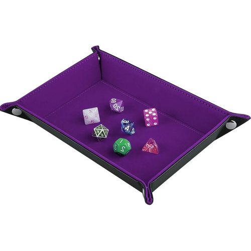 Eryi-Plateau Ds  Double Face, Rectangle Pliant En Cuir Pu Et Porte-Ds En Velours Violet Fonc Pour Donjons Et Dragons Dg Dice Ding Et Autres Jeux De Table